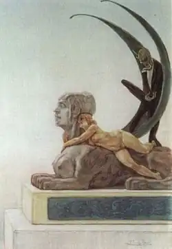 The Sphinx, illustration for Les Diaboliques by Jules Barbey d'Aurevilly (1879) pencil & watercolor (25 x 18&nbsp;cm) Brussels