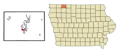 Location of West Okoboji, Iowa