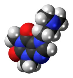 Space-filling model of the dimethazan molecule