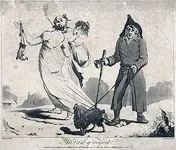 French caricature of Merveilleuse very thin dresses