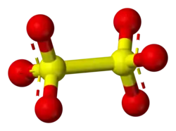 Ball and stick model of dithionate