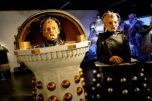 Multiple versions of Davros as seen at the Doctor Who Experience