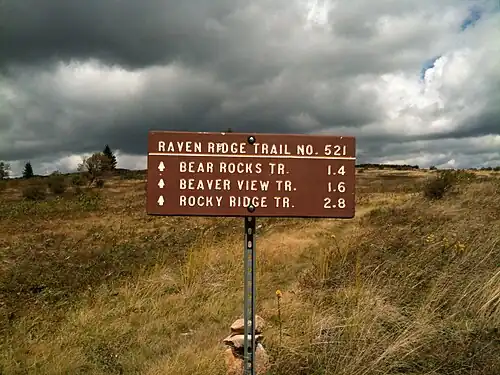 Trail sign in Dolly Sods North