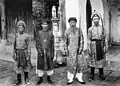 Royal guards in Imperial palace, Duy Tan era.