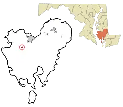 Location of Church Creek, Maryland