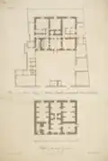 Plans of basement and ground floor as initially built for Sir Matthew Featherstonehaugh, Bart.