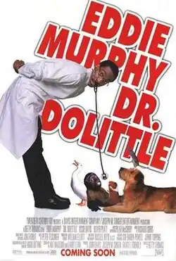 Confused man in a white medical coat, with a white stethoscope hanging from his neck, and a group of small animals.