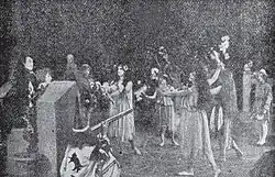 Paul Askonas (left) a still from Drakula halála, which Rhodes describes as likely depicts the wedding between Drakula and Mary Land.