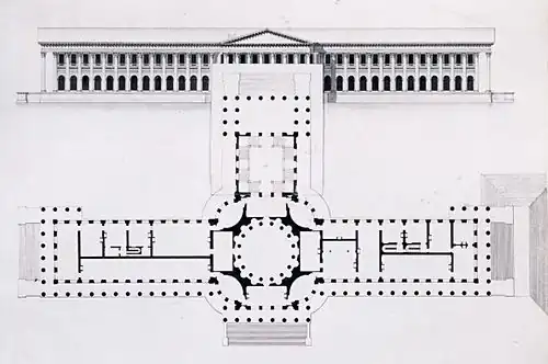The final plan and design of the palace, less museum and more palace with space for state rooms and royal apartments
