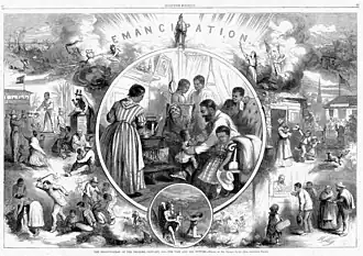 Image 30Emancipation from Freedmen's viewpoint; illustration from Harper's Weekly 1865 (from Origins of the blues)