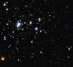 Trumpler 14 as seen by the Multi-conjugate Adaptive optics Demonstrator (MAD) mounted on ESO's Very Large Telescope (VLT). Image is based on a combination of K and H filters. Field of view is about two arcminutes across.