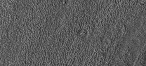 Ring mold craters on floor of a crater, as seen by HiRISE under HiWish program Location is Ismenius Lacus quadrangle.