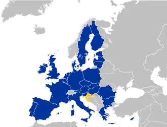 Image 37Newest state in yellow (from History of the European Union)