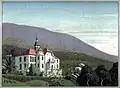 Governor's home in Buea, with Mount Cameroon in the background.