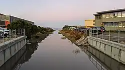Slough entering the bay