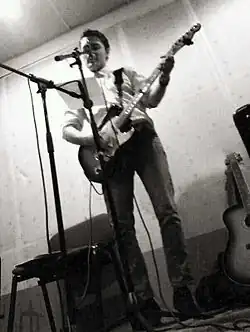 Edijs Jurēvics at Crow Mother rehearsal studio Riga, Latvia. 2013.01.08.