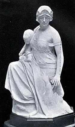 Black and white photograph of Edith Maryon's sculpture The Messenger of Death