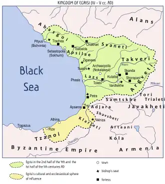 Kingdom of Lazica in IV-V cc.AD