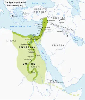 Egyptian territory under the New Kingdom, c. 15th century BC