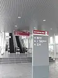 The elevator from the iOi Mall side leading up to the concourse level of the station.