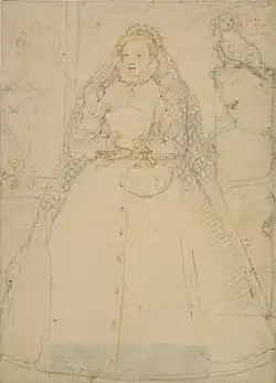 Preliminary chalk sketch for a portrait of Elizabeth I, Zuccari, c. 1575