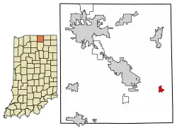 Location of Millersburg in Elkhart County, Indiana.