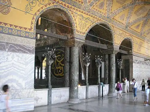 The Loge of the Empress. The columns are made of green Thessalian stone.