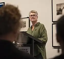 Helen Ennis speaks at the Museum of Australian Photography, March 2025