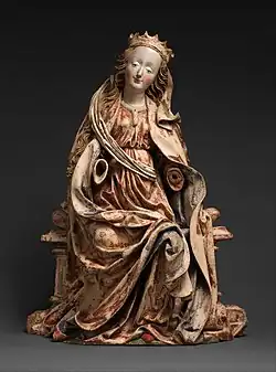 Gothic&nbsp;– Enthroned Virgin, c. 1490&nbsp;– c. 1500, limewood with gesso, paint and gilding, Metropolitan Museum of Art