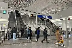 Entrance escalators