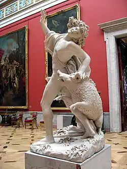 The Death of Adonis; by Giuseppe Mazzuoli; 1710s; marble; height: 193&nbsp;cm; Hermitage Museum, Saint Petersburg, Russia