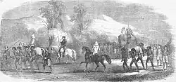 British forces escorting captured Santhals to prison.