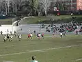 A phase of a rugby union match between Spain and Portugal.