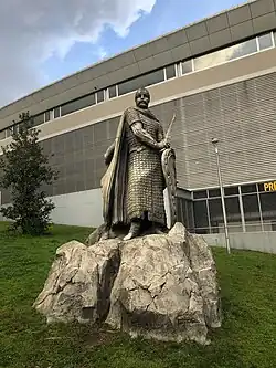 Statue of Afonso Henriques next to the Afonso Henriques Stadium