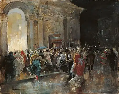 Arriving at the Theater for the Masked Ball