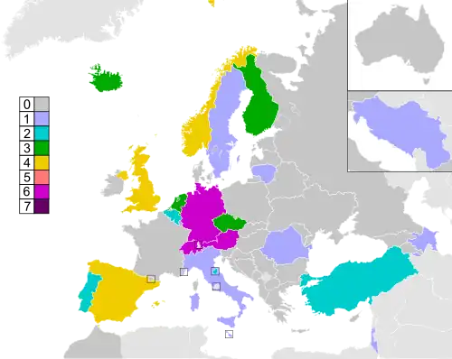 Colour-coded map