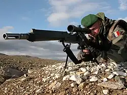 French soldier using an FR F2 in Afghanistan.
