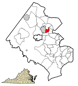 Location of Dunn Loring in Fairfax County, Virginia