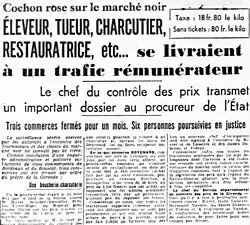 Newspaper headlines about people arrested for black market activities