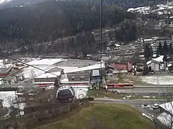 Fiesch combined train bus cable station