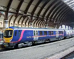 The Class 185's first livery known as the "Barbie" livery, as seen in 2006. This was used during testing only.