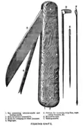 Fishing knife with additional tools, 19th century