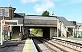 The station overbridge.