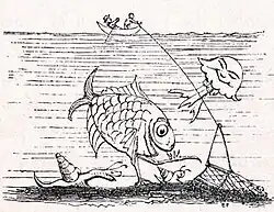Frontispiece to Forbes's Natural History of the European Seas (Forbes's initials are in the lower right of this cartoon depicting deep sea dredging for marine fauna)