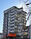 View of the demolition from the east, March 21, 2025