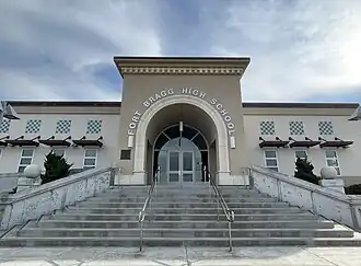 Photograph of Fort Bragg High School's main entrance on Dana Street