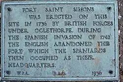 Fort St. Simons marker