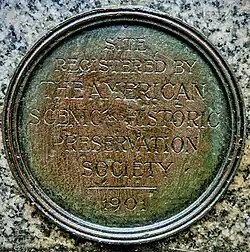 Badge on front of the Fort Washington stele