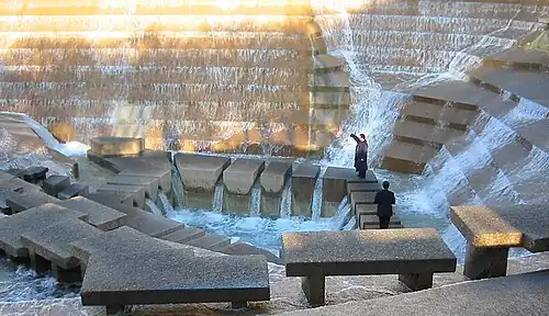 Philip Johnson's landscaping work: the Fort Worth Water Gardens.