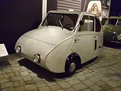 View of a Fuldamobil "Silver Flea"